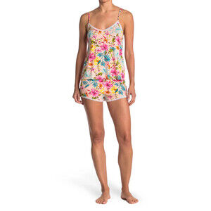 Cozy Rozy V-Neck Camisole & Shorts 2-piece Pyjama Set Pink Made In USA Size S